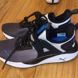Puma Gray, Black & Blue Lightweight Running Shoes